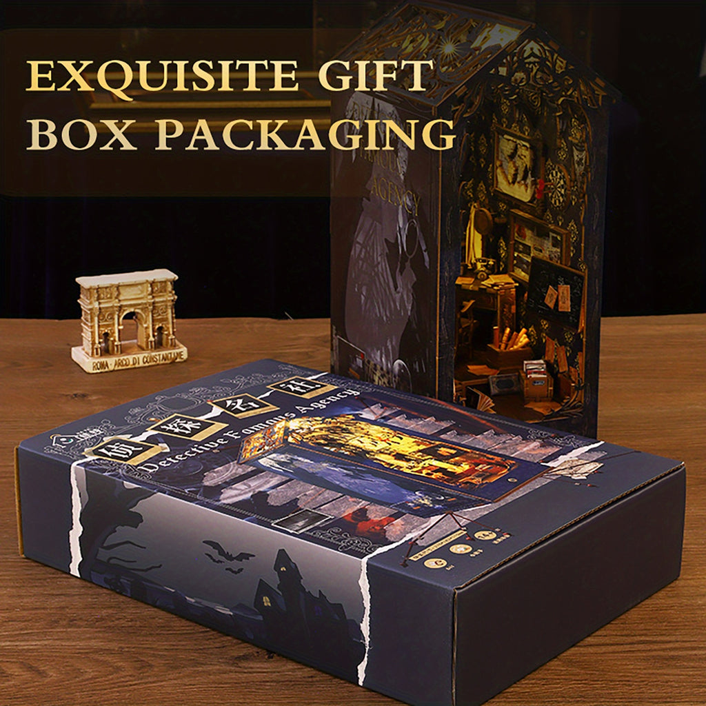 1pc DIY Miniature Book Nook Kit - Includes Furniture, LED Light, and Bookshelf Insert - Creative Birthday Gift for Book Lovers, DIY Dollhouse Decor Alley, and Home Decoration Enthusiasts