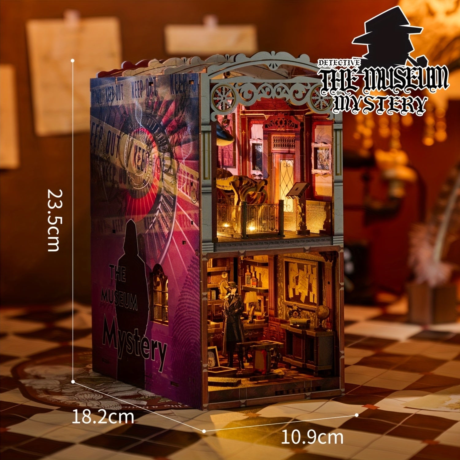 Book Nook Kit For Adults Teens, 3D Puzzles For Adults Bookshelf Decor, Wooden Booknook With Sensor Light, DIY Kits For Adults Crafts, Christmas Birthday Gifts For Him