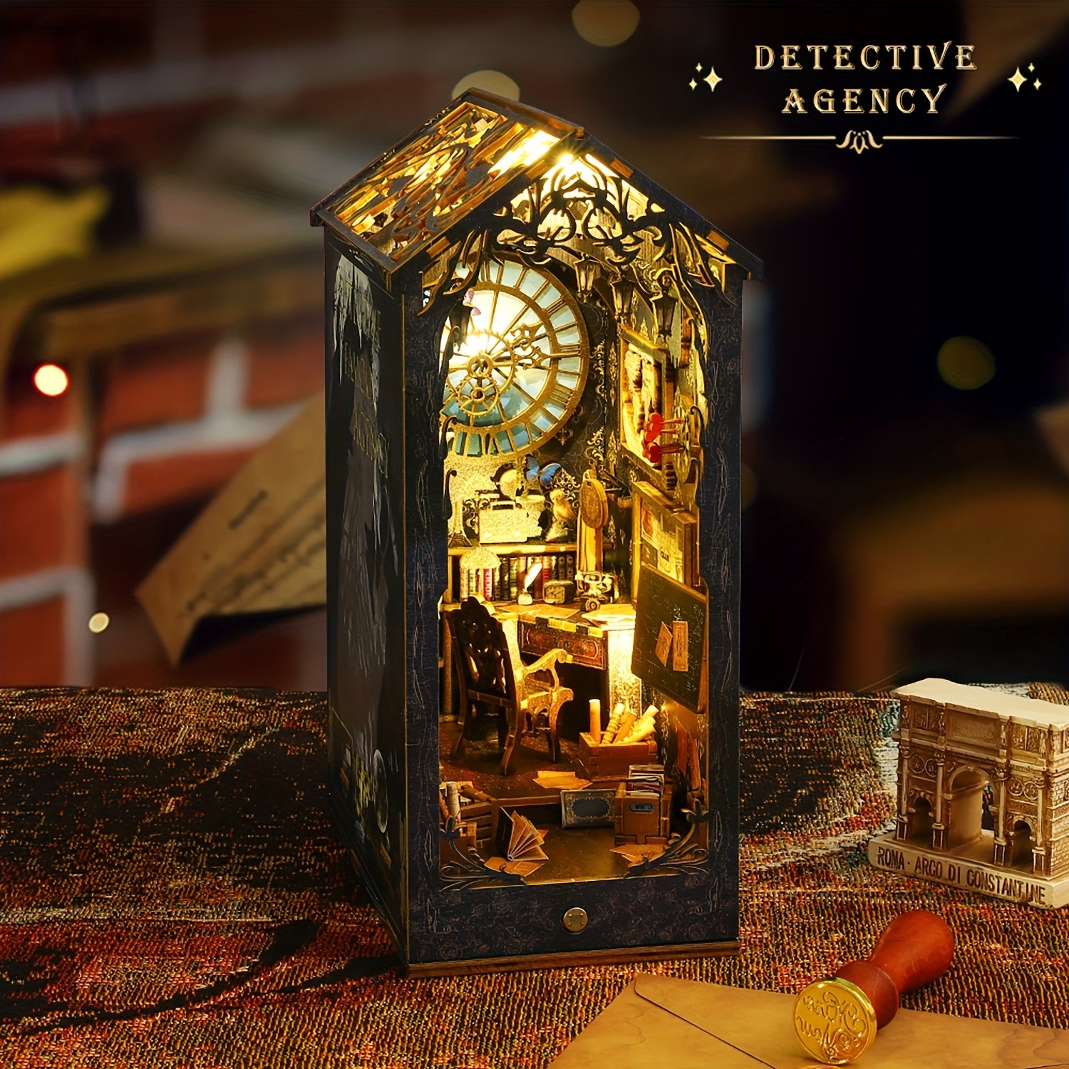 1pc DIY Miniature Book Nook Kit - Includes Furniture, LED Light, and Bookshelf Insert - Creative Birthday Gift for Book Lovers, DIY Dollhouse Decor Alley, and Home Decoration Enthusiasts