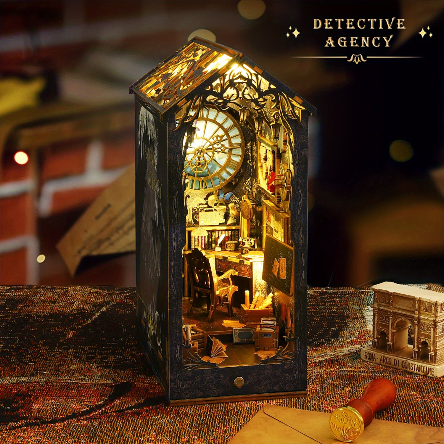 1pc DIY Miniature Book Nook Kit - Includes Furniture, LED Light, and Bookshelf Insert - Creative Birthday Gift for Book Lovers, DIY Dollhouse Decor Alley, and Home Decoration Enthusiasts