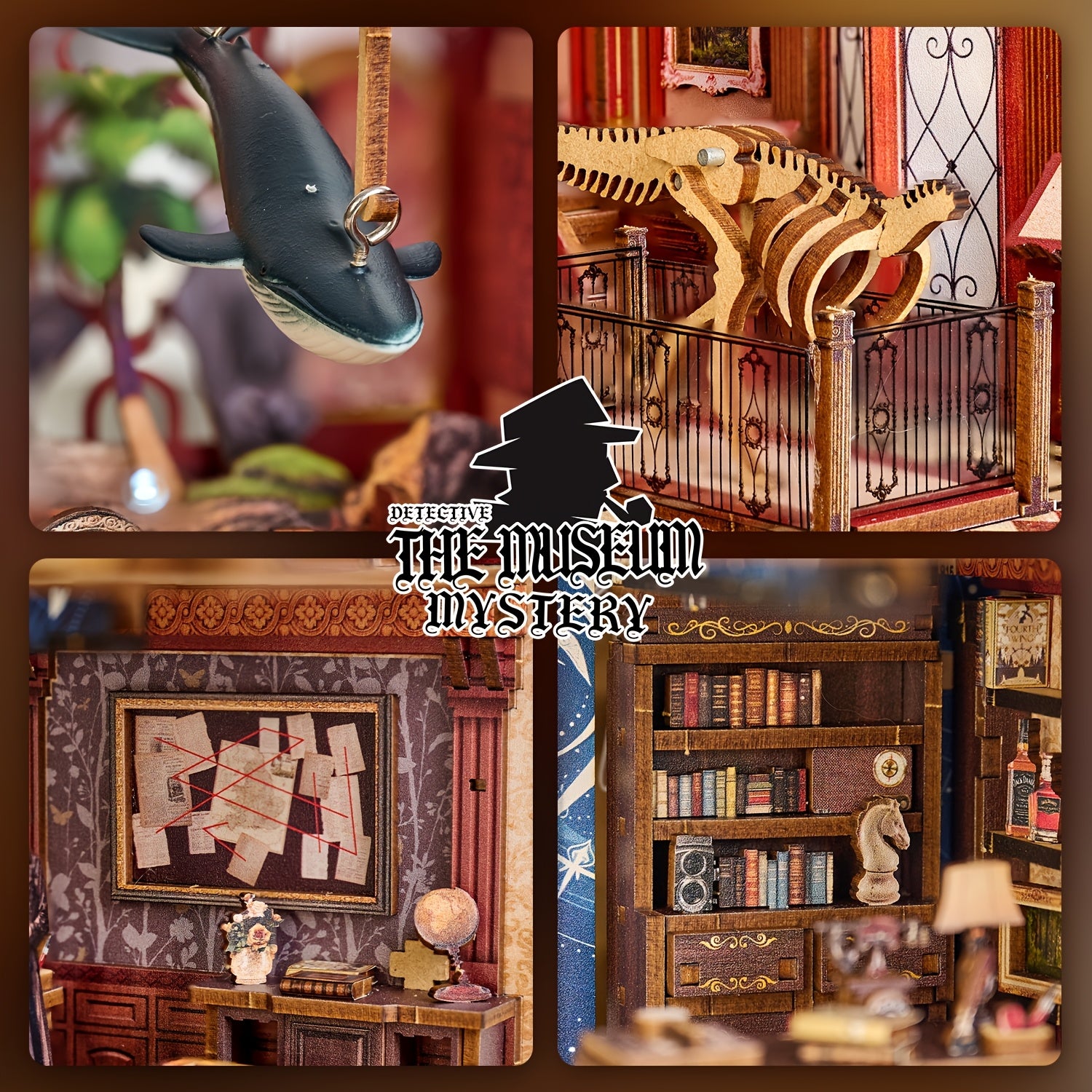 Book Nook Kit For Adults Teens, 3D Puzzles For Adults Bookshelf Decor, Wooden Booknook With Sensor Light, DIY Kits For Adults Crafts, Christmas Birthday Gifts For Him