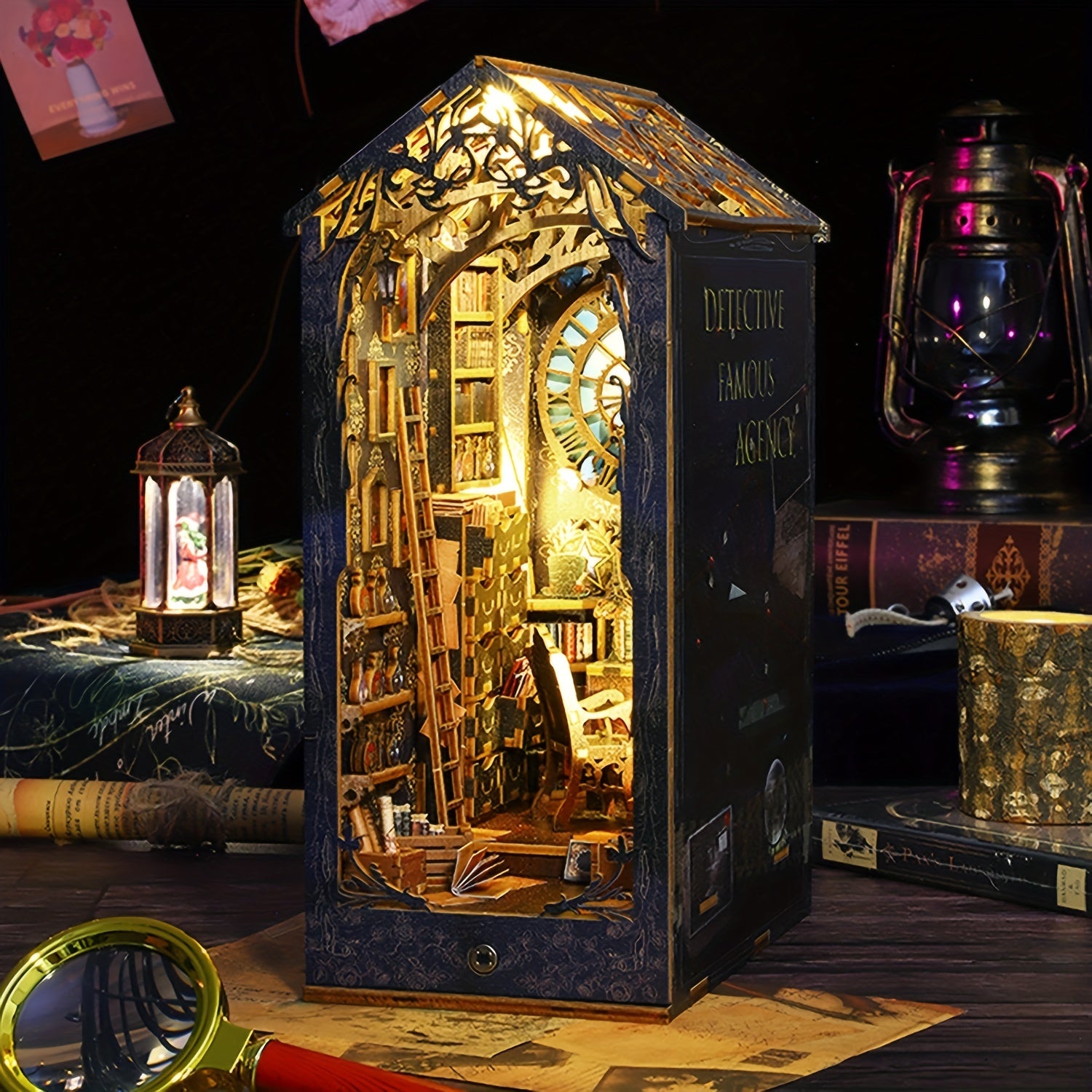 1pc DIY Miniature Book Nook Kit - Includes Furniture, LED Light, and Bookshelf Insert - Creative Birthday Gift for Book Lovers, DIY Dollhouse Decor Alley, and Home Decoration Enthusiasts