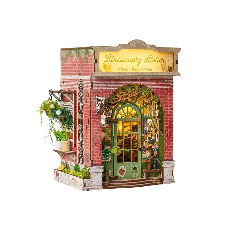 IIE CREATE US Warehouse 3D Wooden Puzzle Mini Book Nook Kit SL-37 Blossomary Atelier DIY House Miniature Dollhouse for Adult
