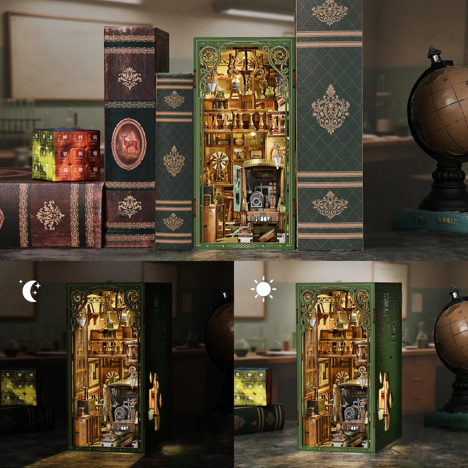 Minicity Book Nook Kit - 3D Wooden Puzzles for Adults, DIY Scene Miniature Kit (The Radium Lady)