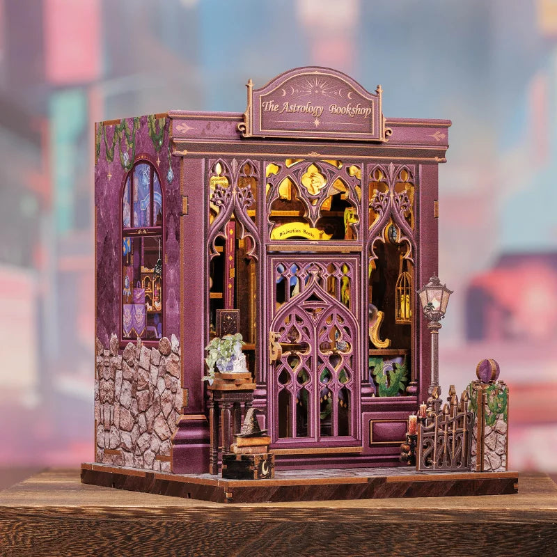 CUTEBEE Book Nook Kit DIY Miniature Model Dollhouse for Adults and Teens Bookshelf Decor 3D Wooden Puzzle Gifts for Family