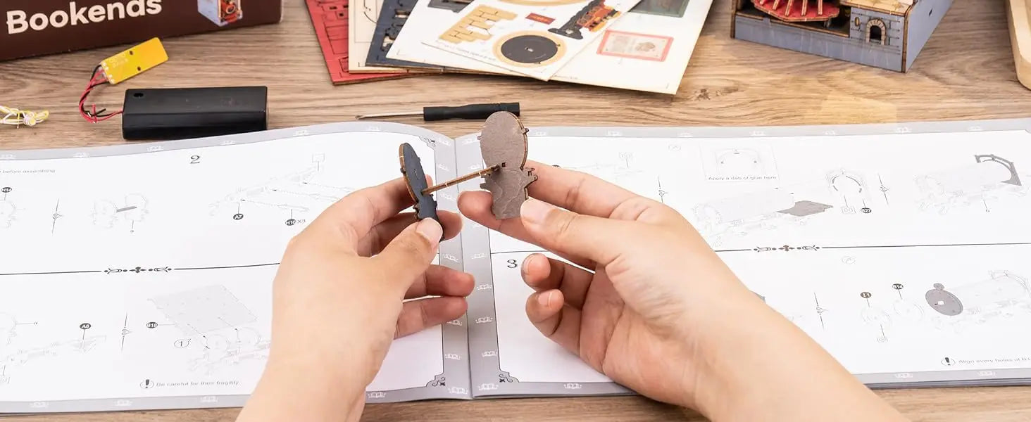 Robotime Rolife DIY Dollhouse Book Nook Time Travel 3D Wooden Puzzle Booknook for Bookshelf Insert Decor - TGB04
