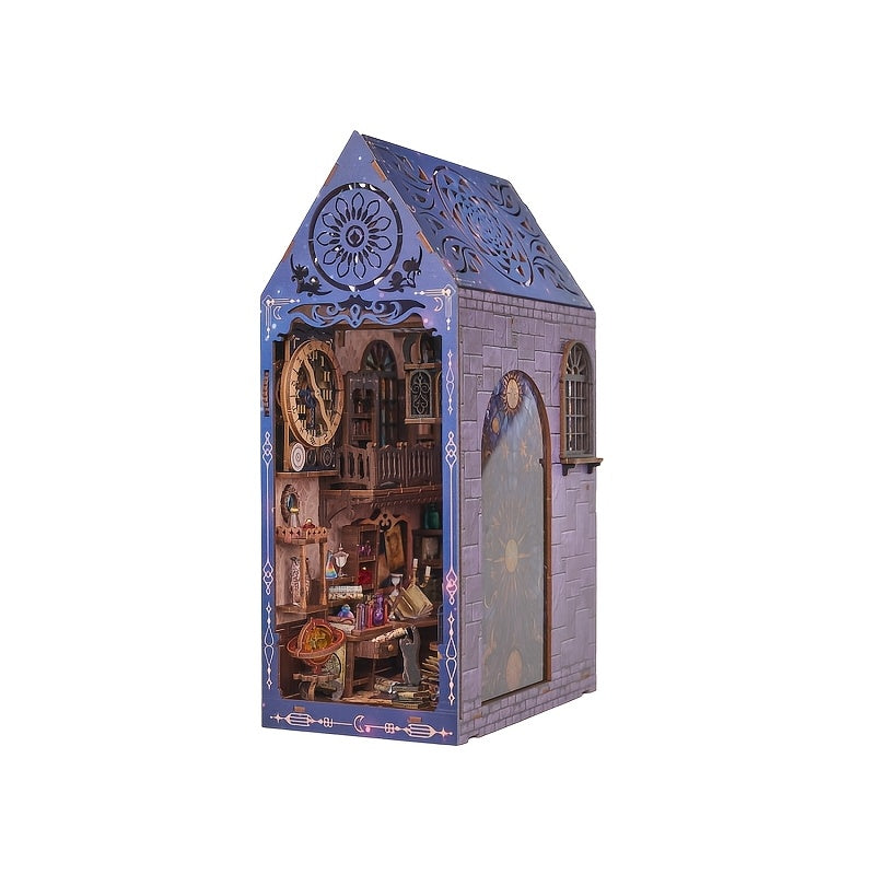 Book Nook Kit For Adults Teens, 3D Puzzles For Adults Bookshelf Decor, Wooden Booknook With Sensor Light, DIY Kits For Adults Crafts, Christmas Birthday Gifts For Him