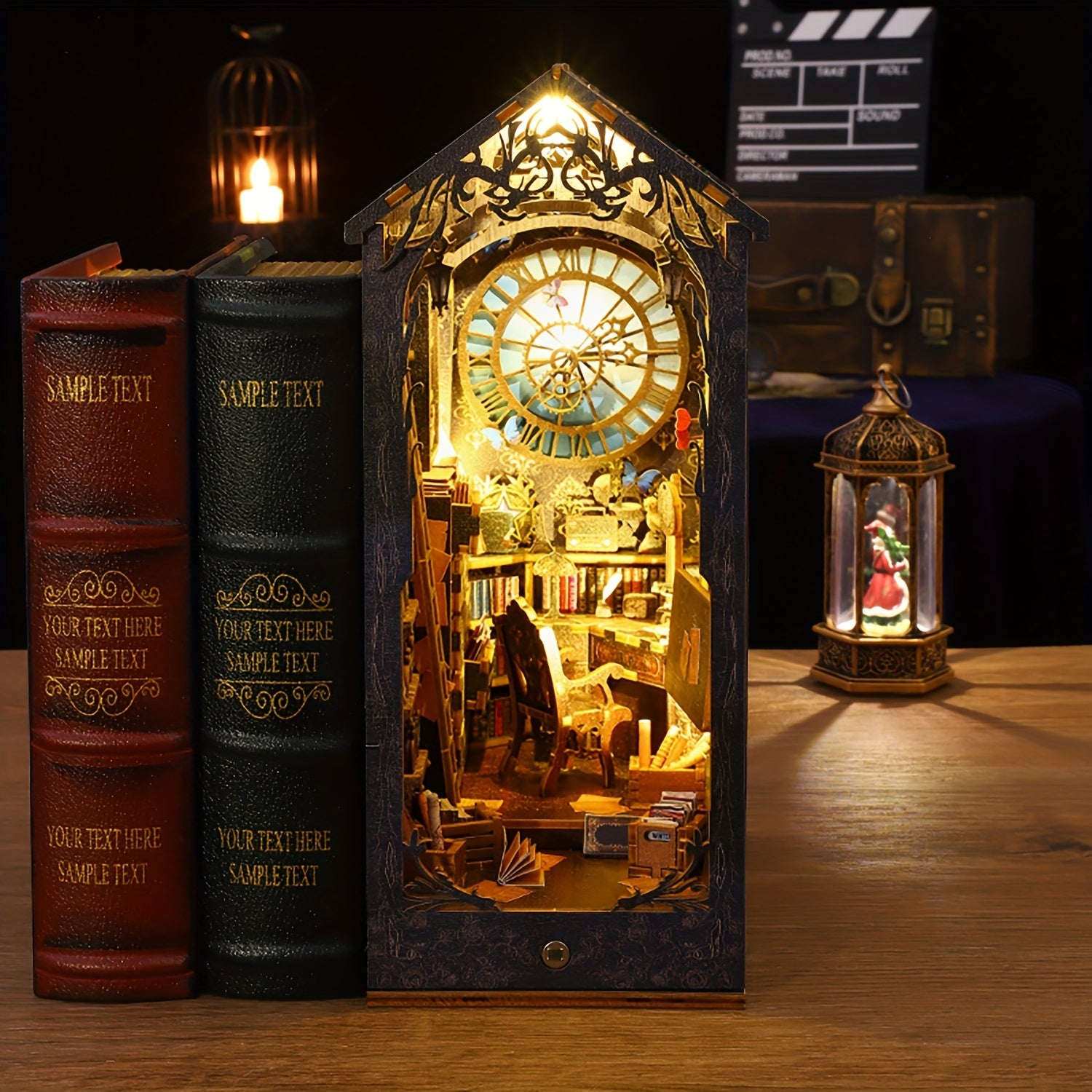1pc DIY Miniature Book Nook Kit - Includes Furniture, LED Light, and Bookshelf Insert - Creative Birthday Gift for Book Lovers, DIY Dollhouse Decor Alley, and Home Decoration Enthusiasts